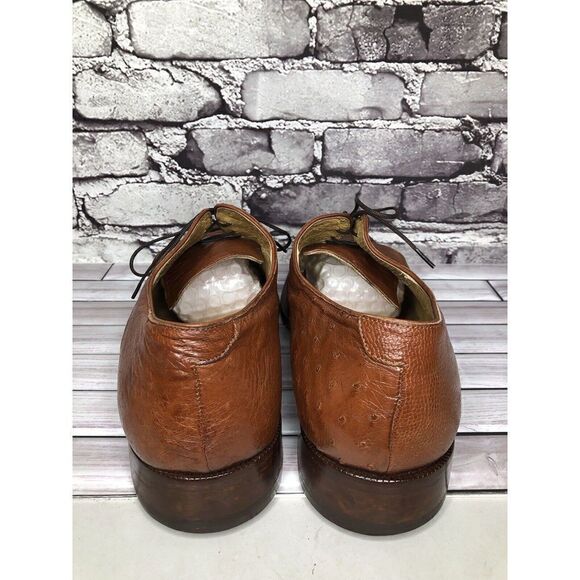 Caporicci Italy Vintage Almond Genuine Ostrich Woven Dress Shoes Men 13M US/46EU main image 10